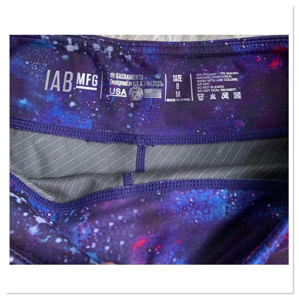 IAB I Am Becoming Biker Shorts Galaxy Shorts Purple Black Size 8/Medium - Picture 4 of 4